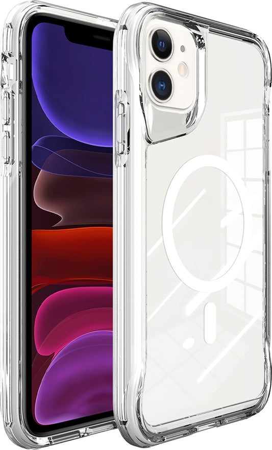 Rengareng iPhone 11 Kılıf Zore M-Safe Şarj Özellikli T-Max M-Safe Kapak - Şeffaf