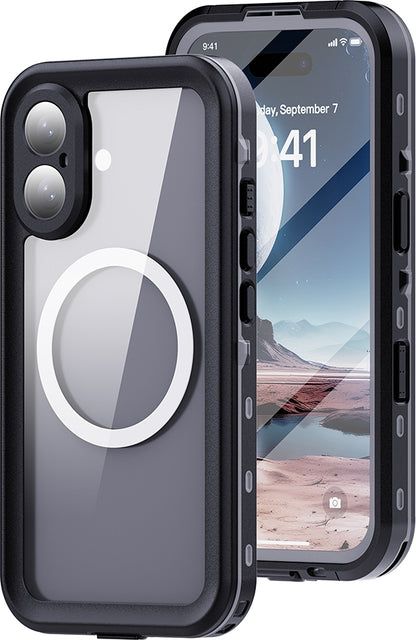 Rengareng iPhone 16 Kılıf 1-1 Su Geçirmez Kılıf - Siyah