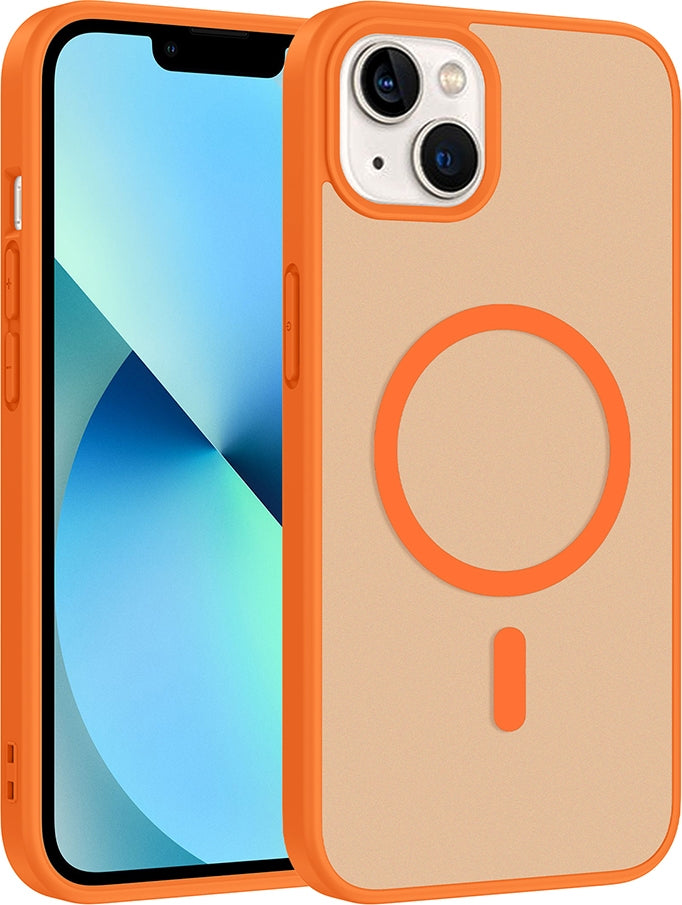 Rengareng iPhone 13 Kılıf M-Safe Şarj Özellikli Zore Babet Kapak - Gri