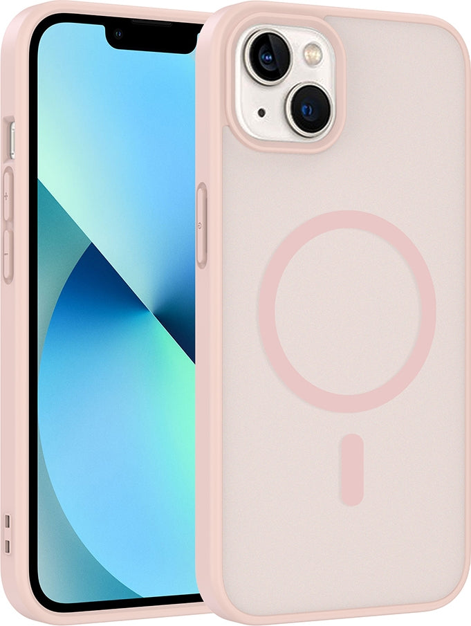 Rengareng iPhone 14 Kılıf M-Safe Şarj Özellikli Zore Babet Kapak - Desert Gold