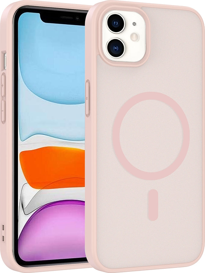 Rengareng iPhone 11 Kılıf M-Safe Şarj Özellikli Zore Babet Kapak - Desert Gold