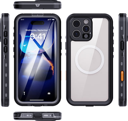 Rengareng iPhone 16 Pro Max Kılıf 1-1 Su Geçirmez Kılıf - Siyah