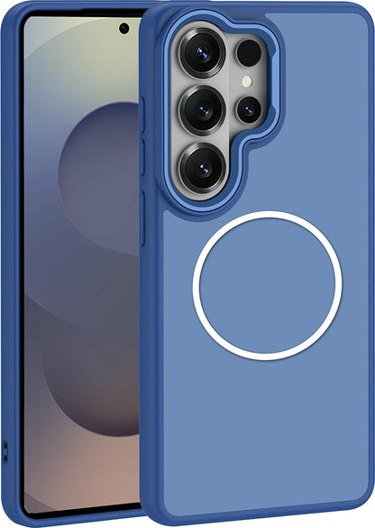 Rengareng Galaxy S26 Ultra Kılıf M-Safe Şarj Özellikli Metal Kamera Çerçeveli Zore Sanremo Silikon Kapak - Tur