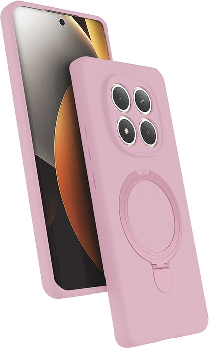 Rengareng Redmi Note 15 Pro Plus Kılıf M-Safe Şarj Özellikli Standlı Zore Samara Kapak - Pembe