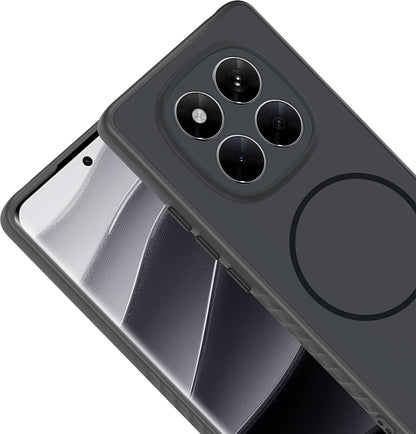 Rengareng Redmi Note 14 Pro 4g Kılıf M-Safe Şarj Özellikli Zore Tea Kapak - Siyah