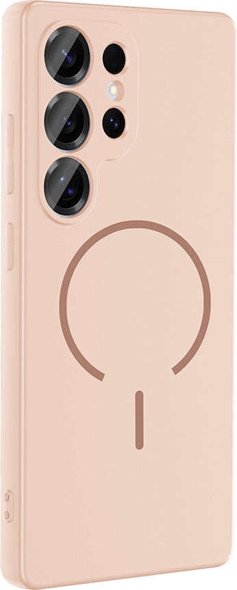 Rengareng Galaxy S26 Ultra Kılıf M-Safe Şarj Özellikli Zore Meta Kapak - Rose Pembe