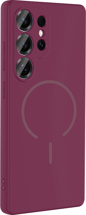 Rengareng Galaxy S26 Ultra Kılıf M-Safe Şarj Özellikli Zore Meta Kapak - Mürdüm