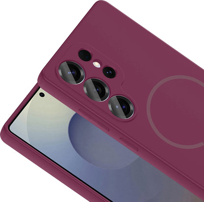 Rengareng Galaxy S26 Ultra Kılıf M-Safe Şarj Özellikli Zore Meta Kapak - Mürdüm