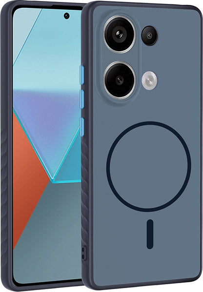 Rengareng Redmi Note 13 Pro 4g Kılıf M-Safe Şarj Özellikli Zore Tea Kapak - Lacivert