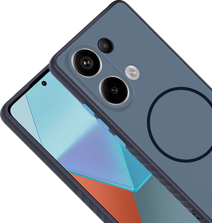 Rengareng Redmi Note 13 Pro 4g Kılıf M-Safe Şarj Özellikli Zore Tea Kapak - Lacivert