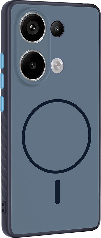 Rengareng Redmi Note 13 Pro 4g Kılıf M-Safe Şarj Özellikli Zore Tea Kapak - Lacivert