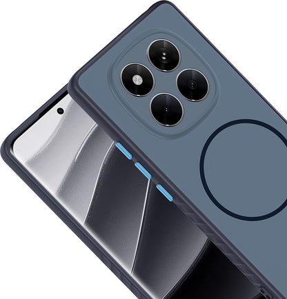 Rengareng Redmi Note 14 Pro 4g Kılıf M-Safe Şarj Özellikli Zore Tea Kapak - Lacivert