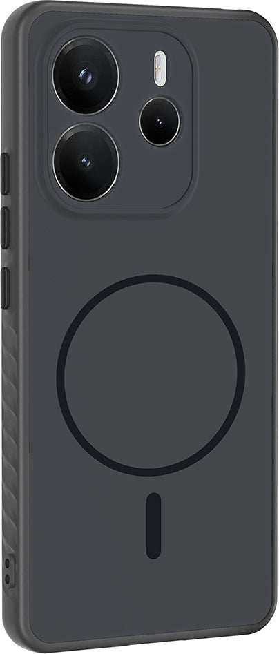 Rengareng Redmi Note 14 4g Kılıf M-Safe Şarj Özellikli Zore Tea Kapak - Siyah