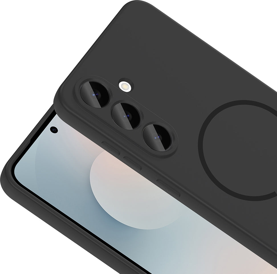 Rengareng Galaxy S26 Plus Kılıf M-Safe Şarj Özellikli Zore Meta Kapak - Siyah
