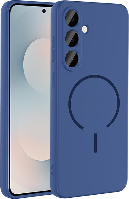 Rengareng Galaxy S26 Plus Kılıf M-Safe Şarj Özellikli Zore Meta Kapak - Lacivert