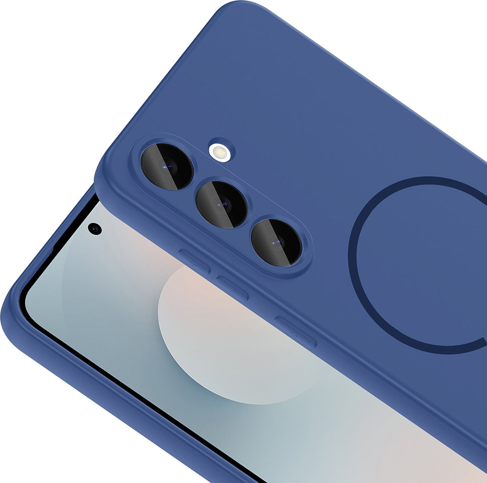 Rengareng Galaxy S26 Plus Kılıf M-Safe Şarj Özellikli Zore Meta Kapak - Lacivert