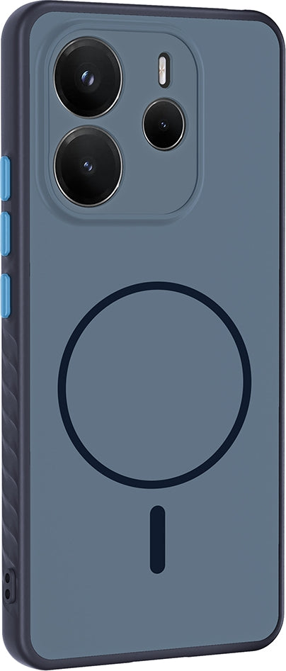 Rengareng Redmi Note 14 4g Kılıf M-Safe Şarj Özellikli Zore Tea Kapak - Lacivert