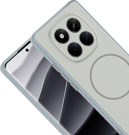 Rengareng Redmi Note 14 Pro 4g Kılıf M-Safe Şarj Özellikli Zore Tea Kapak - Gümüş