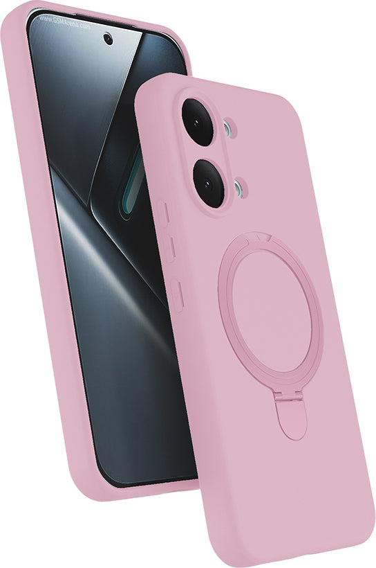 Rengareng Poco X8 Pro Max Kılıf M-Safe Şarj Özellikli Standlı Mnc Samara Kapak - Pembe