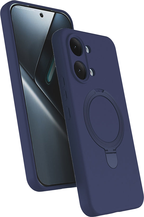 Rengareng Poco X8 Pro Max Kılıf M-Safe Şarj Özellikli Standlı Mnc Samara Kapak - Lacivert