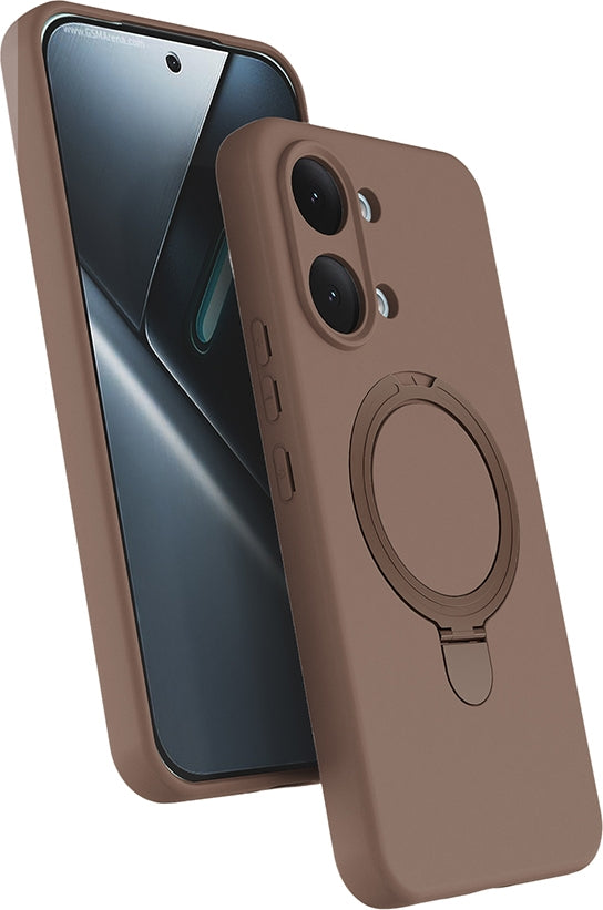 Rengareng Poco X8 Pro Max Kılıf M-Safe Şarj Özellikli Standlı Mnc Samara Kapak - Desert Gold