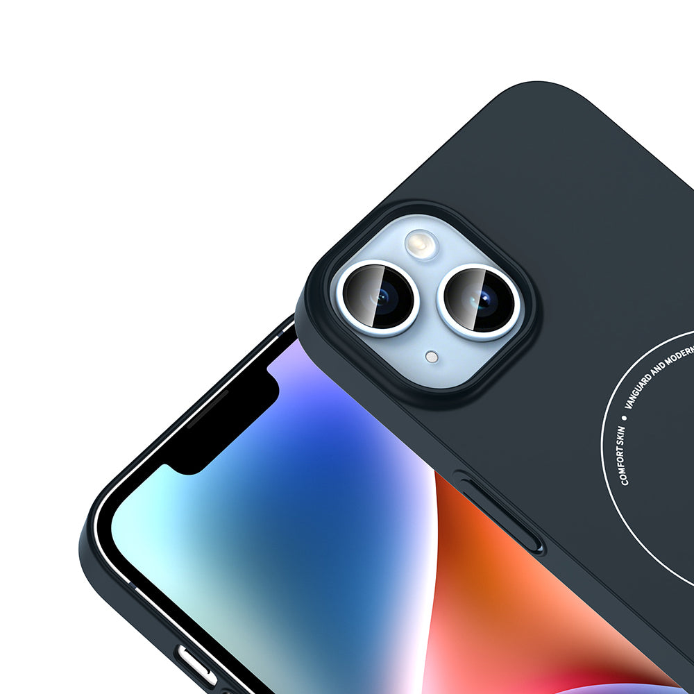 iPhone 13 Kılıf M-Safe Şarj Özellikli Kamera Korumalı MNC Elio Sert PC Kapak - Lacivert