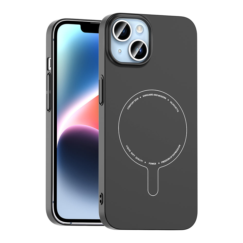 iPhone 13 Kılıf M-Safe Şarj Özellikli Kamera Korumalı MNC Elio Sert PC Kapak - Siyah