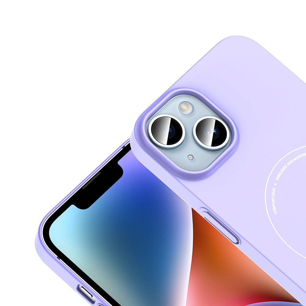 iPhone 13 Kılıf M-Safe Şarj Özellikli Kamera Korumalı MNC Elio Sert PC Kapak - Lila