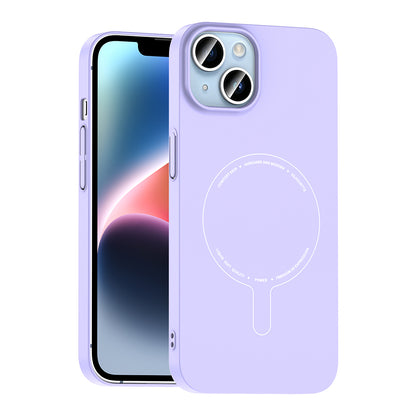 iPhone 13 Kılıf M-Safe Şarj Özellikli Kamera Korumalı MNC Elio Sert PC Kapak - Lila