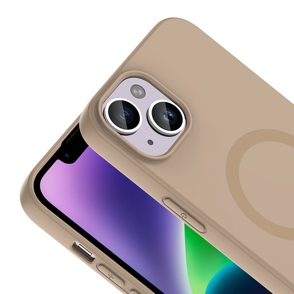 iPhone 13 Kılıf M-Safe Şarj Özellikli MNC Aris Silikon Kapak - Açık Pembe