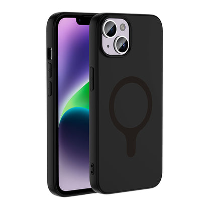 iPhone 13 Kılıf M-Safe Şarj Özellikli MNC Aris Silikon Kapak - Siyah
