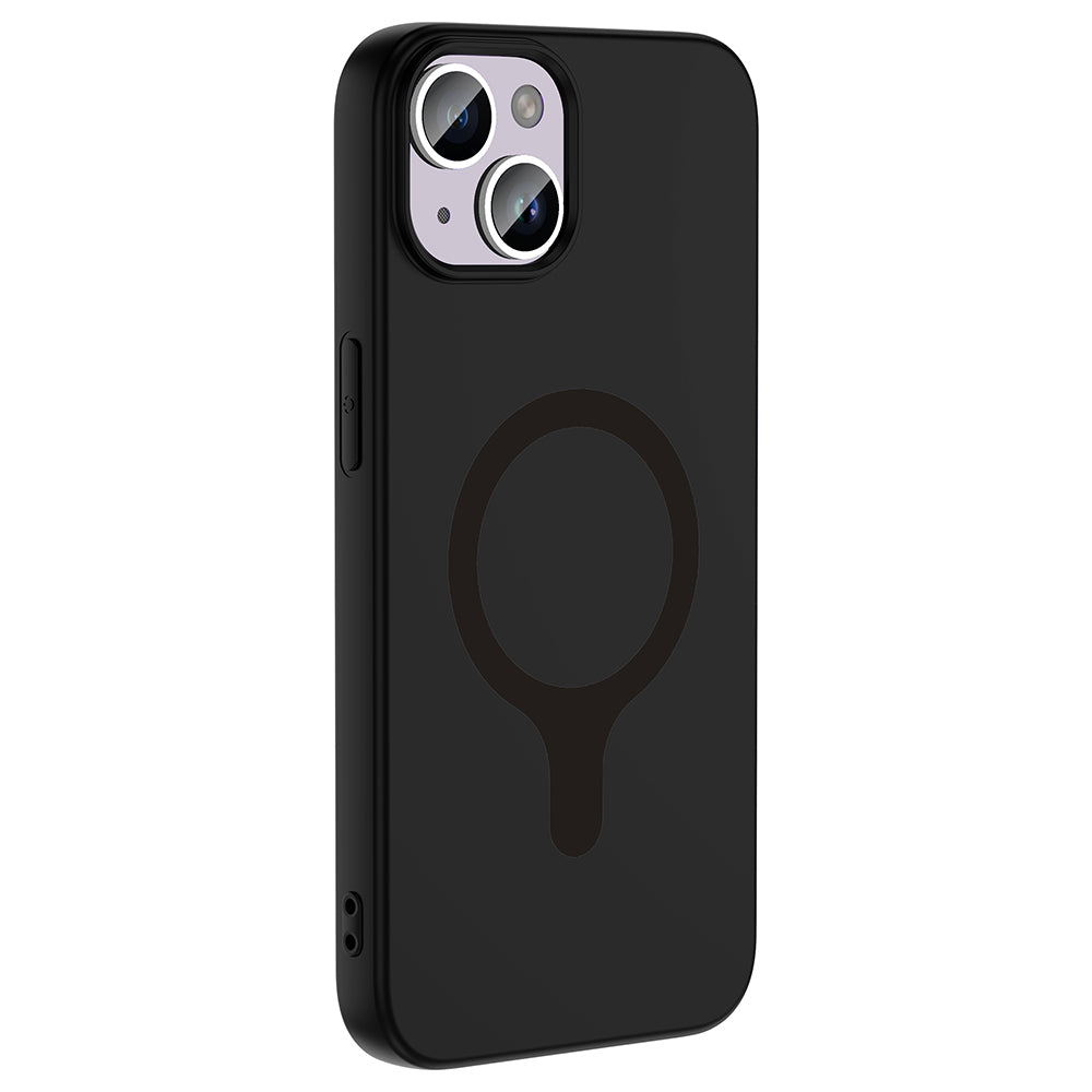 iPhone 13 Kılıf M-Safe Şarj Özellikli MNC Aris Silikon Kapak - Siyah