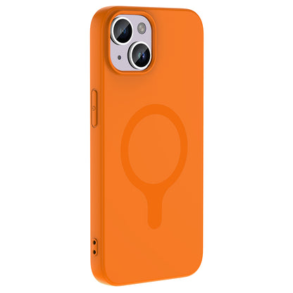 iPhone 13 Kılıf M-Safe Şarj Özellikli MNC Aris Silikon Kapak - Turuncu