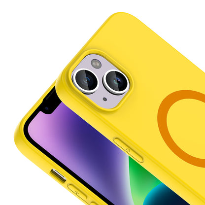 iPhone 13 Kılıf M-Safe Şarj Özellikli MNC Aris Silikon Kapak - Sarı