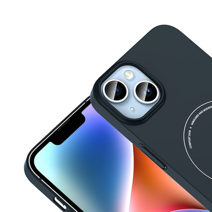 iPhone 14 Kılıf M-Safe Şarj Özellikli Kamera Korumalı MNC Elio Sert PC Kapak - Lacivert