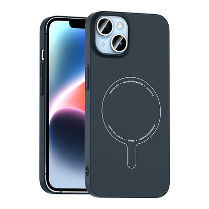 iPhone 14 Kılıf M-Safe Şarj Özellikli Kamera Korumalı MNC Elio Sert PC Kapak - Lacivert