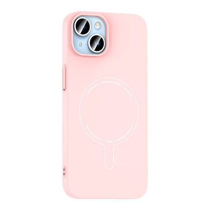 iPhone 14 Kılıf M-Safe Şarj Özellikli Kamera Korumalı MNC Elio Sert PC Kapak - Açık Pembe