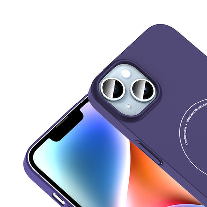 iPhone 14 Kılıf M-Safe Şarj Özellikli Kamera Korumalı MNC Elio Sert PC Kapak - Derin Mor