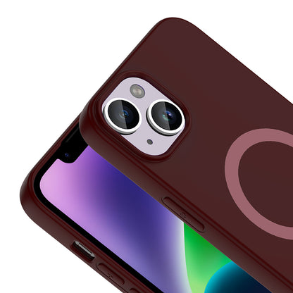 iPhone 14 Kılıf M-Safe Şarj Özellikli MNC Aris Silikon Kapak - Mürdüm