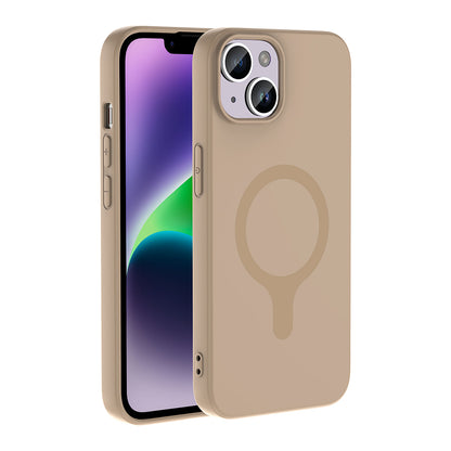 iPhone 14 Kılıf M-Safe Şarj Özellikli MNC Aris Silikon Kapak - Sarı