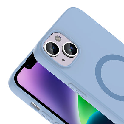 iPhone 14 Kılıf M-Safe Şarj Özellikli MNC Aris Silikon Kapak - Baby Blue