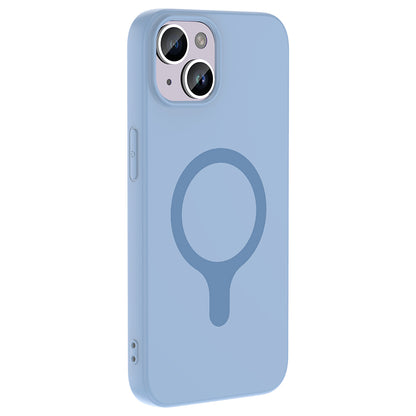 iPhone 14 Kılıf M-Safe Şarj Özellikli MNC Aris Silikon Kapak - Baby Blue