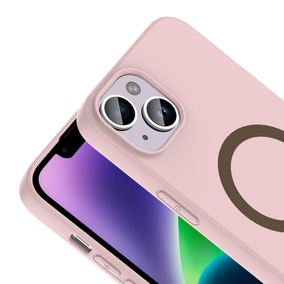 iPhone 14 Kılıf M-Safe Şarj Özellikli MNC Aris Silikon Kapak - Açık Pembe