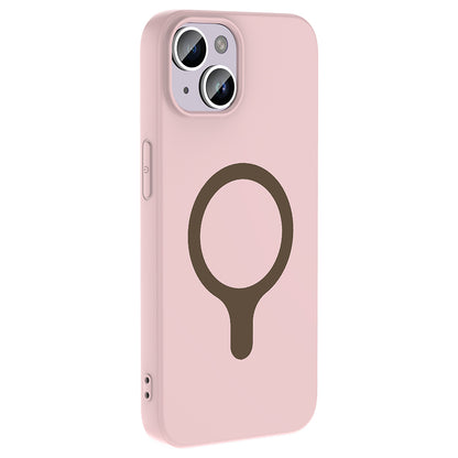 iPhone 14 Kılıf M-Safe Şarj Özellikli MNC Aris Silikon Kapak - Açık Pembe