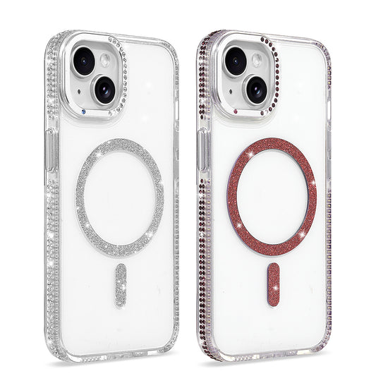 iPhone 14 Kılıf M-safe Şarj Özellikli MNC Tera Silikon Kapak - Şeffaf