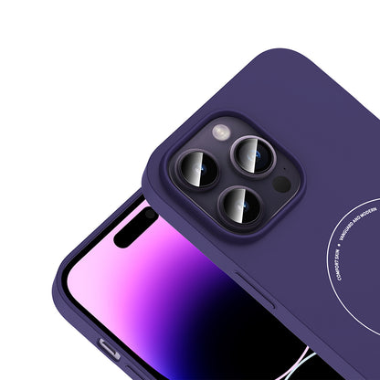 iPhone 14 Pro Max Kılıf M-Safe Şarj Özellikli Kamera Korumalı MNC Elio Sert PC Kapak - Derin Mor