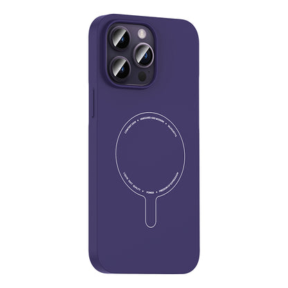 iPhone 14 Pro Max Kılıf M-Safe Şarj Özellikli Kamera Korumalı MNC Elio Sert PC Kapak - Derin Mor