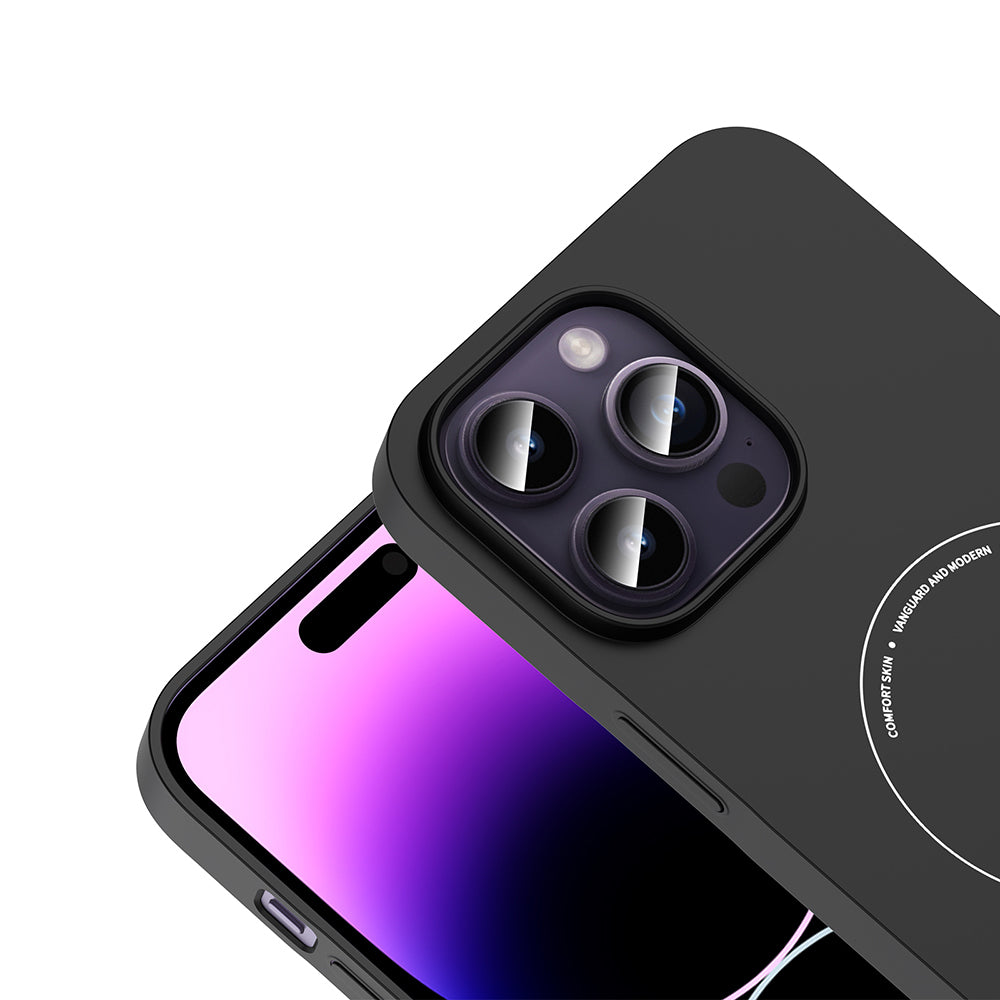 iPhone 14 Pro Max Kılıf M-Safe Şarj Özellikli Kamera Korumalı MNC Elio Sert PC Kapak - Siyah