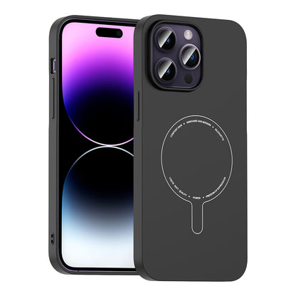 iPhone 14 Pro Max Kılıf M-Safe Şarj Özellikli Kamera Korumalı MNC Elio Sert PC Kapak - Lila