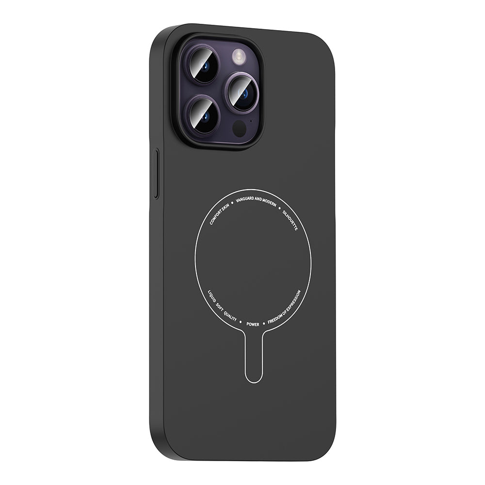 iPhone 14 Pro Max Kılıf M-Safe Şarj Özellikli Kamera Korumalı MNC Elio Sert PC Kapak - Derin Mor